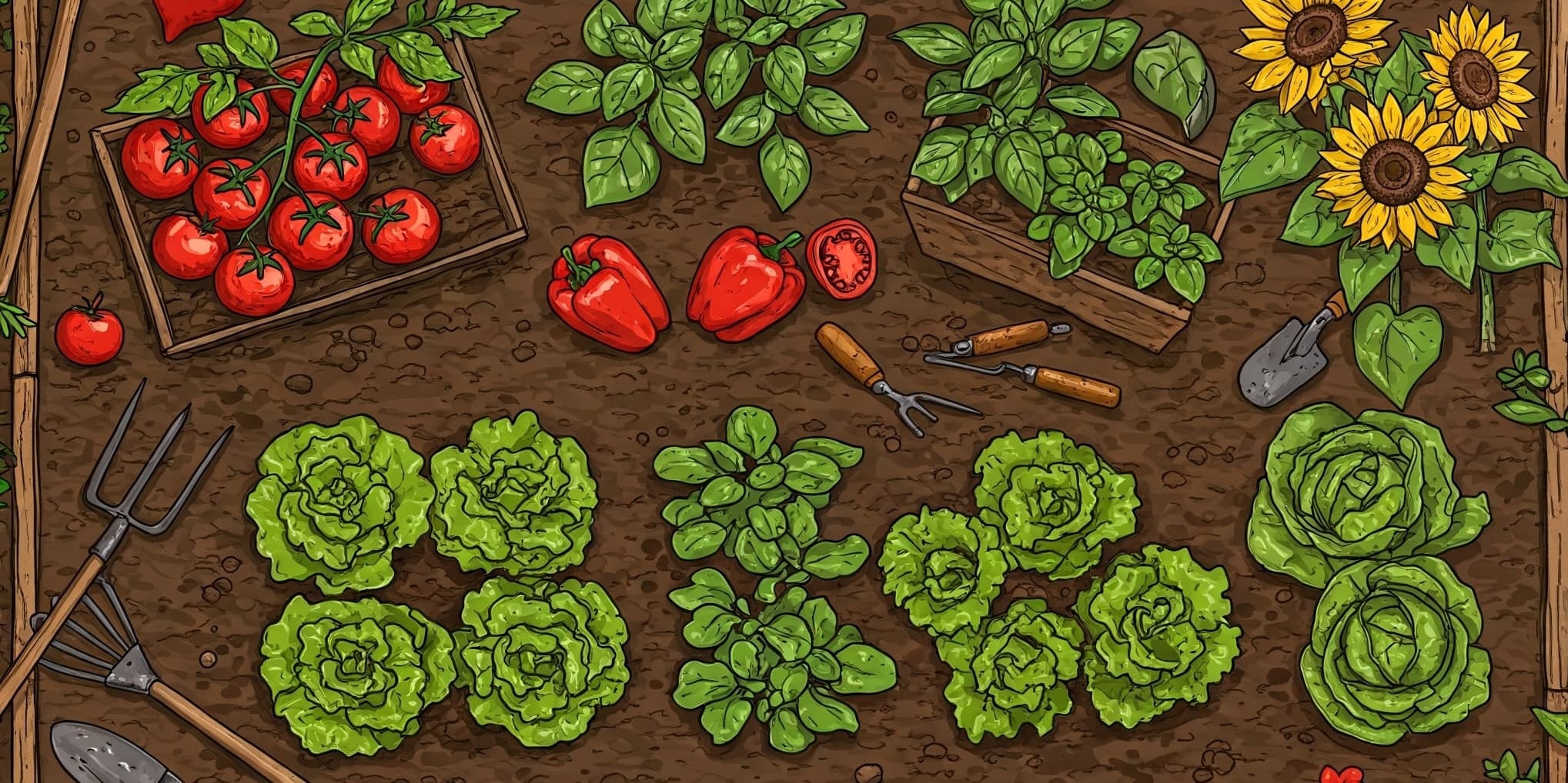 Sketch rendering of the future Kimbell Community Garden plots